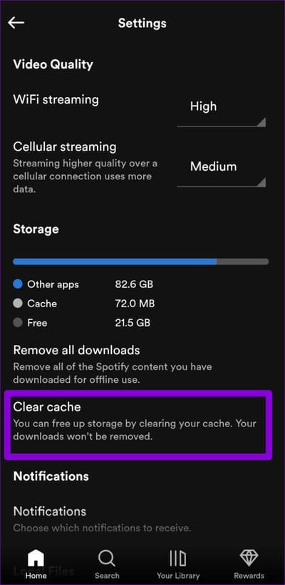 Clear-Spotify-Cache-on-Mobile-2-750x1536-1 أفضل 6 طرق لإصلاح عدم ظهور كلمات الأغاني على Spotify لأجهزة Android و iPhone