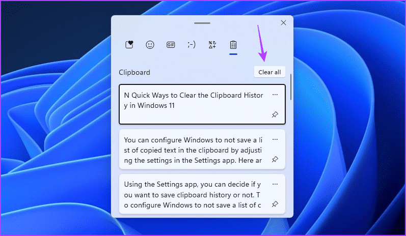 Clear-all-button أفضل 4 طرق لمسح سجل محفوظات الحافظة في Windows 11