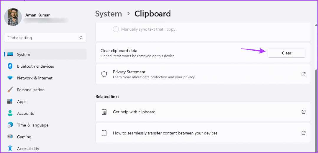 Clear-buttun أفضل 4 طرق لمسح سجل محفوظات الحافظة في Windows 11