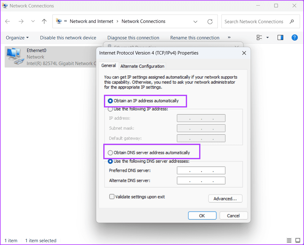 Configure-the-Ethernet-Adapter-Settings-3 أفضل 8 طرق لإصلاح خطأ عدم وجود تكوين IP صالح في Ethernet على Windows 11