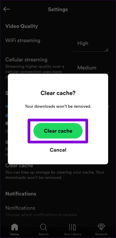 Confirm-Clear-Spotify-Cache-on-Mobile-2-750x1536-1 أفضل 6 طرق لإصلاح عدم ظهور كلمات الأغاني على Spotify لأجهزة Android و iPhone