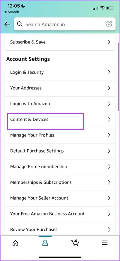 Content-and-Devices كيفية تغيير حساب Amazon على Kindle
