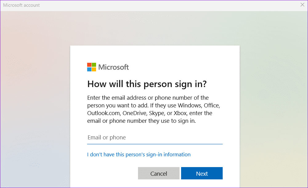Create-Microsoft-Account-on-Windows أفضل 6 إصلاحات لخطأ المستخدم المحدد ليس لديه ملف تعريف صالح على Windows