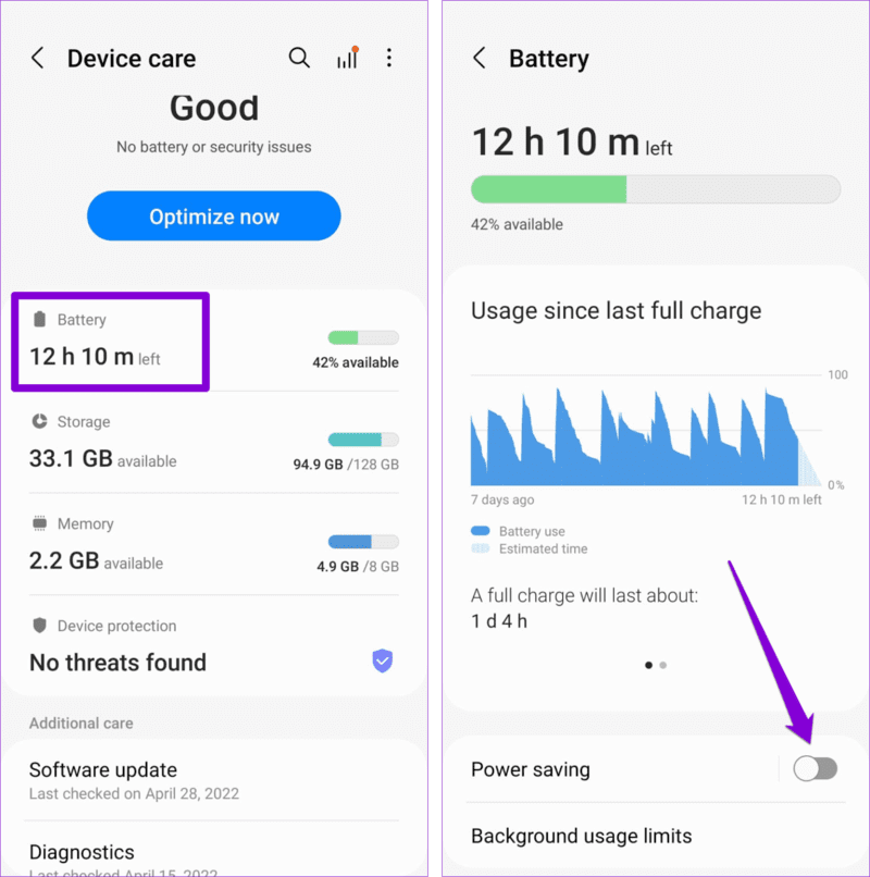 Disable-Battery-Saver-on-Android-1524x1536-1 أفضل 8 طرق لإصلاح عدم تحديث مشاركة الموقع في Google Maps على Android و iPhone
