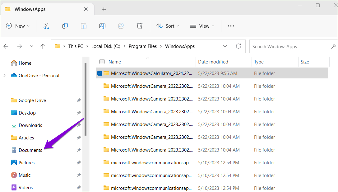 Documents-Folder-on-Windows أفضل 6 إصلاحات لخطأ المستخدم المحدد ليس لديه ملف تعريف صالح على Windows