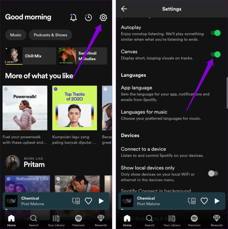 Enable-Canvas-in-Spotify-1524x1536-1 أفضل 6 طرق لإصلاح عدم عمل مؤثرات Canvas في Spotify على Android و iPhone