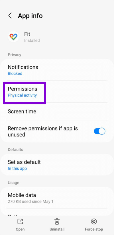 Google-Fit-App-Permissions أفضل 7 طرق لإصلاح عدم تتبع تطبيق Google Fit للخطوات على Android
