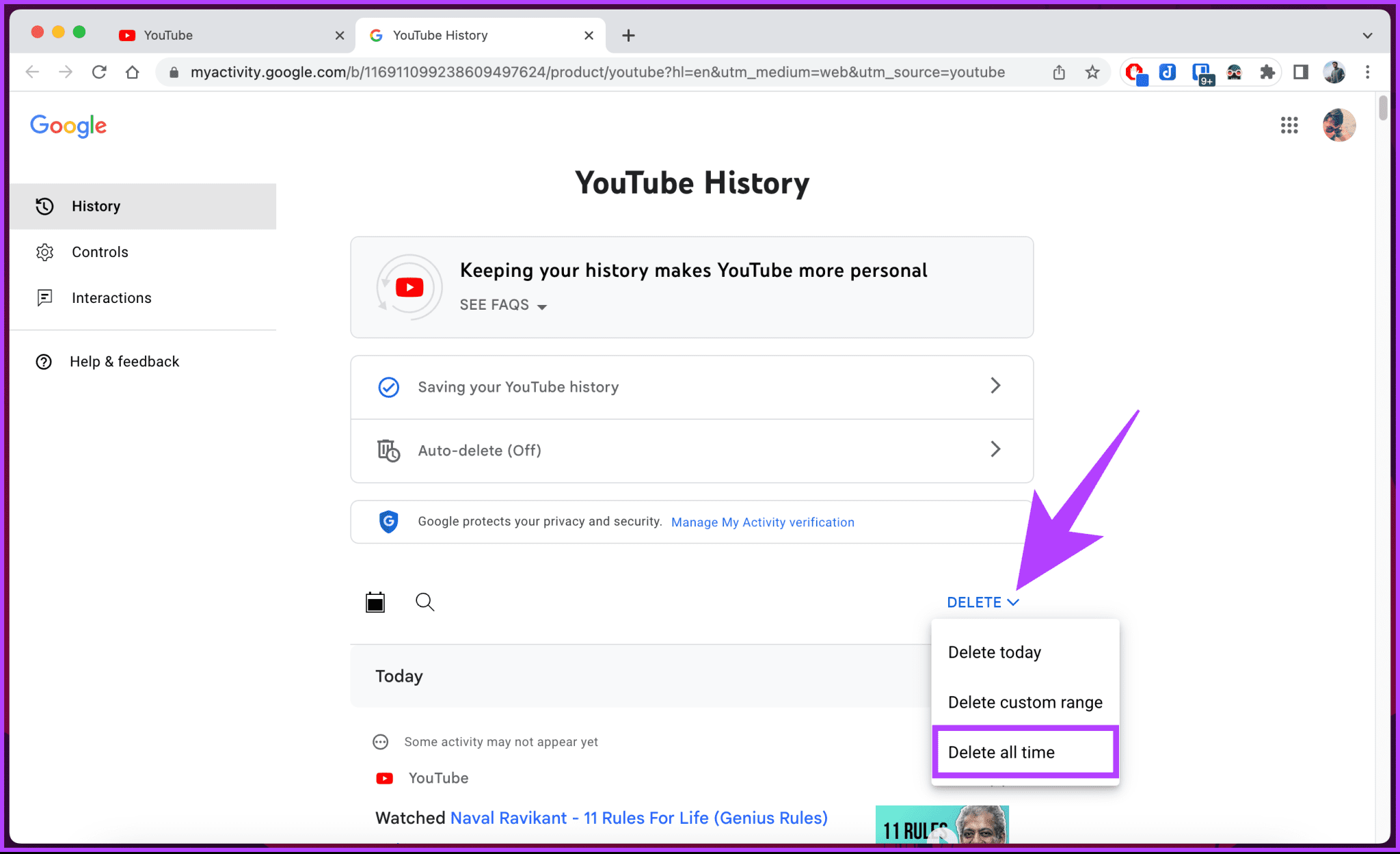 كيفية مسح بحث YouTube وسجل المشاهدة على الويب والجوال - %categories