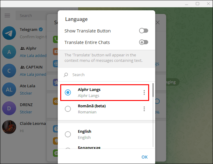 How-to-Delete-a-Language-Pack-on-Telegram-4 كيفية تغيير الكتابة على Telegram
