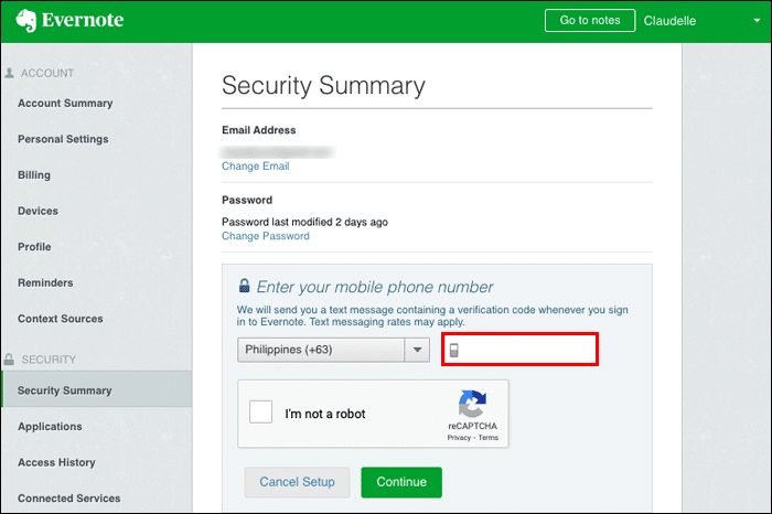 How-to-Enable-the-Two-Step-Verification-for-Evernote-Account-9 كيفية تغيير كلمة المرور في Evernote