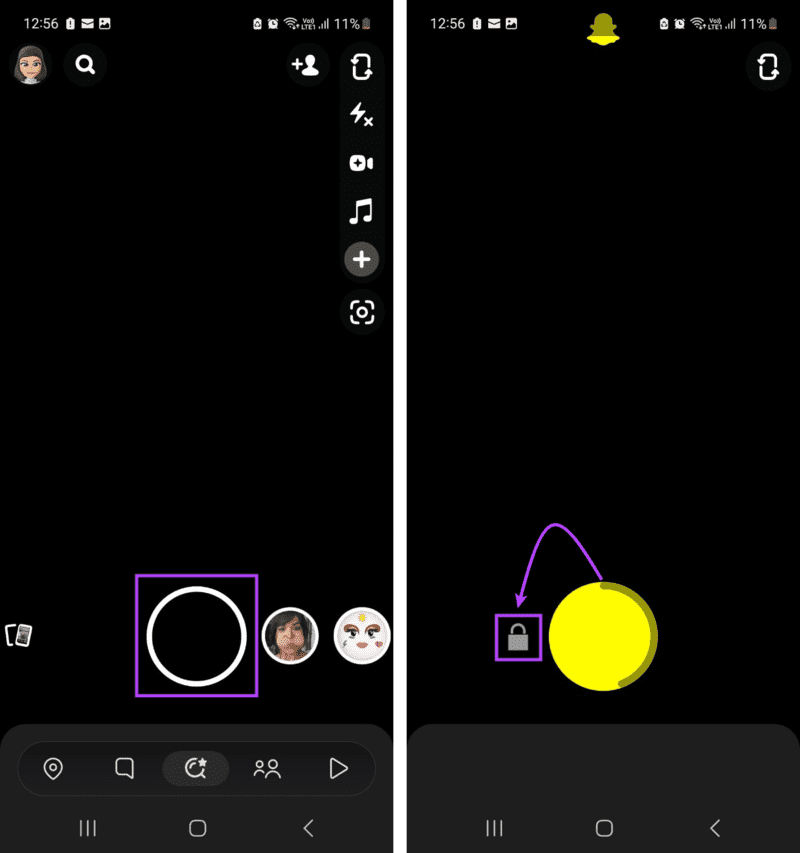 How-to-Record-on-Snapchat-Without-Holding-the-Button-6 4 طرق للتسجيل على Snapchat دون الضغط على الزر