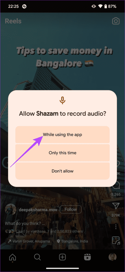 Identify-Insta-Reel-Songs-18 كيفية التعرف على أغاني (Shazam) التي يتم تشغيلها في Instagram Reels