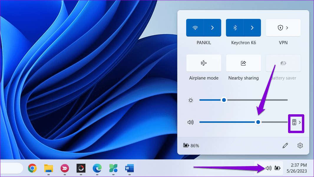 Increase-or-Decrease-Volume-Level-on-Windows أفضل 7 طرق لإصلاح عدم عمل القراءة بصوت عال في Microsoft Word على Windows