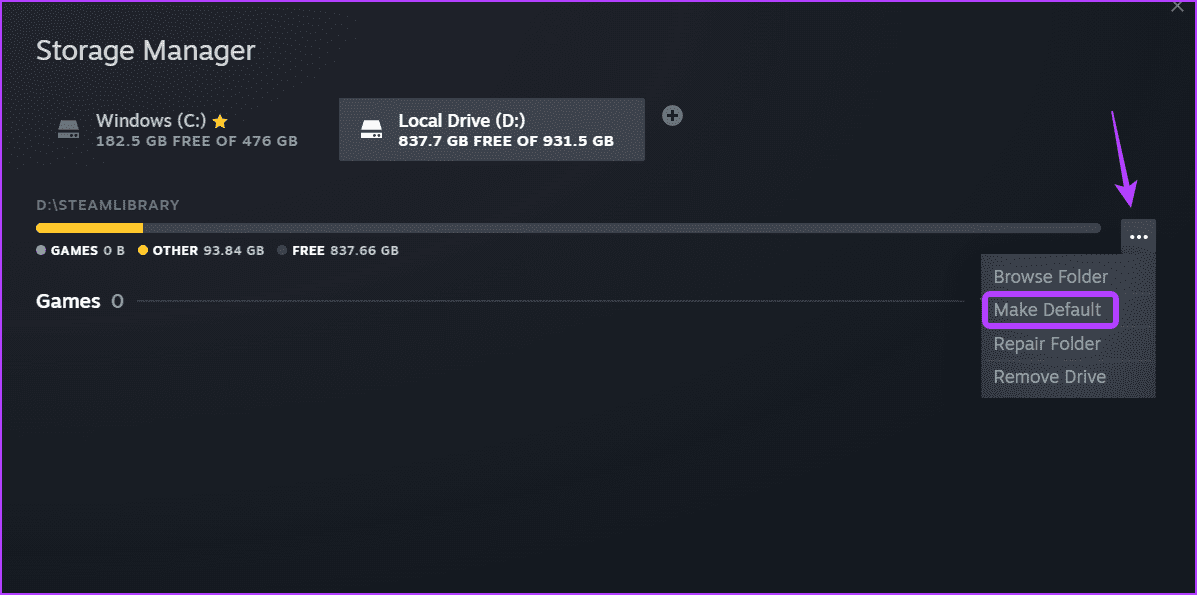 Make-Default ما هو برنامج مدير تخزين Steam وكيفية استخدامه