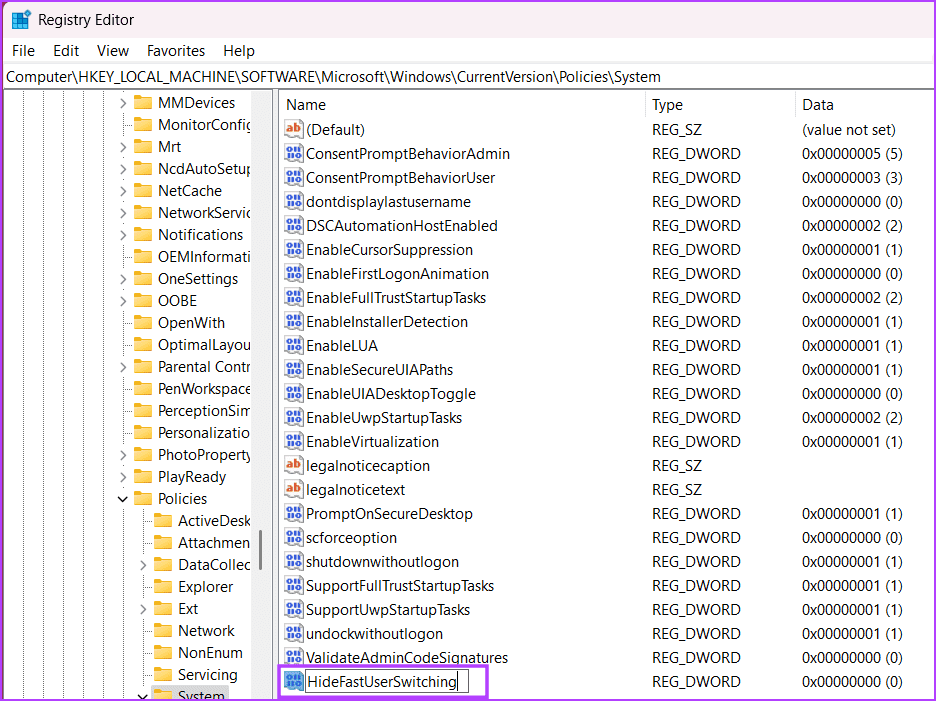 Modify-Windows-Registry-4 أفضل 5 طرق لإصلاح خيار "تبديل المستخدم" مفقود من شاشة تسجيل الدخول إلى Windows