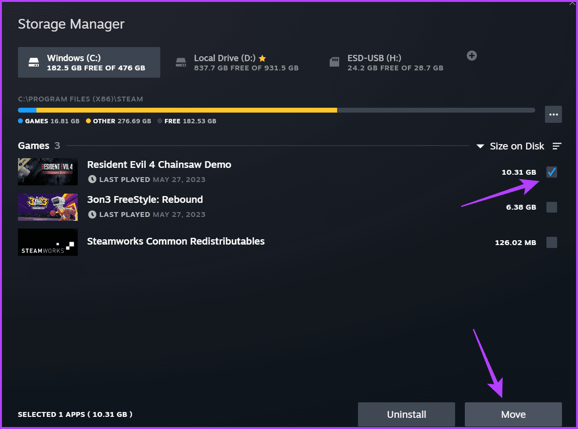 Move-button ما هو برنامج مدير تخزين Steam وكيفية استخدامه