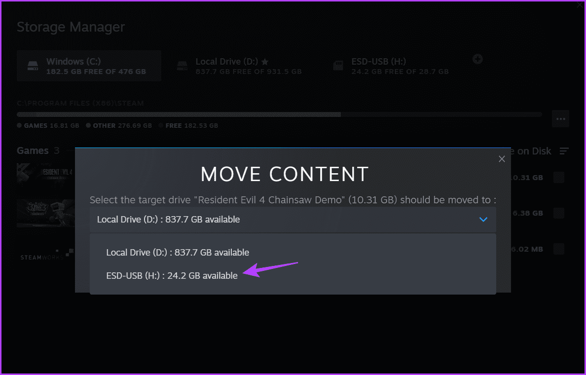 Move-content ما هو برنامج مدير تخزين Steam وكيفية استخدامه