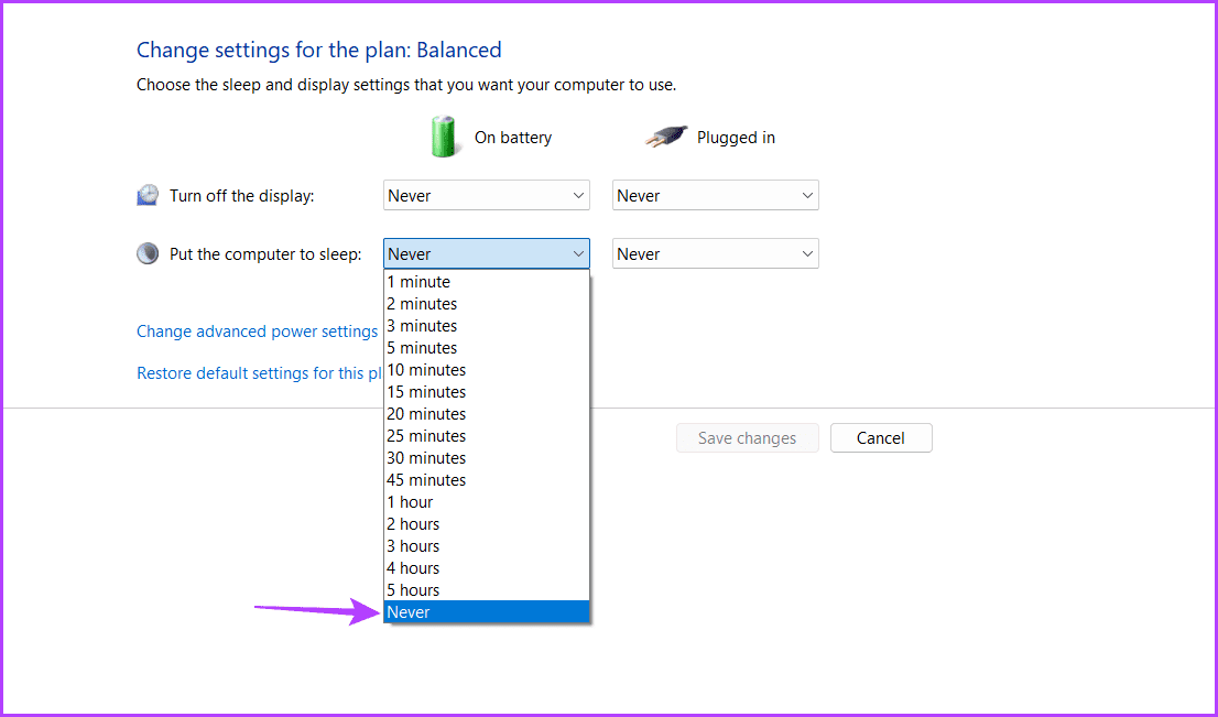 On-battery 4 أفضل الطرق لتعطيل وضع السكون في Windows 11