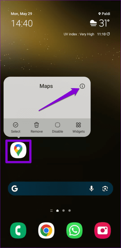 Open-Google-Maps-App-Info-1 أفضل 8 طرق لإصلاح عدم تحديث مشاركة الموقع في Google Maps على Android و iPhone