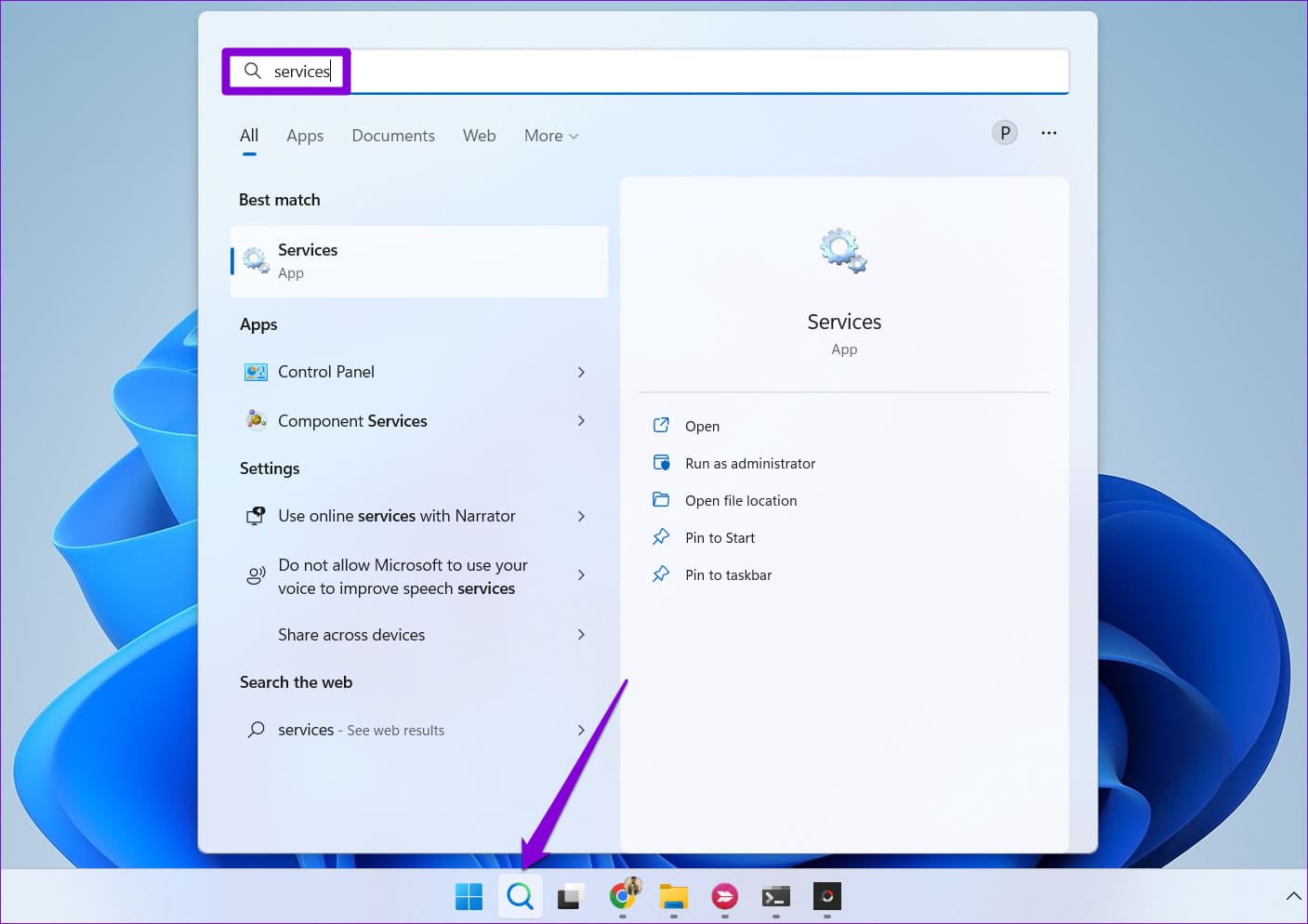 Open-Services-on-Windows-11-7 أفضل 6 طرق لإصلاح عدم عمل مفتاح المسافة في Windows 11