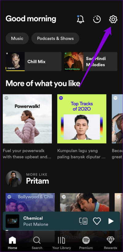 Open-Spotify-App-Settings-750x1536-1 أفضل 6 طرق لإصلاح عدم عمل مؤثرات Canvas في Spotify على Android و iPhone