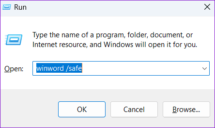 Open-Word-in-Safe-Mode أفضل 7 طرق لإصلاح عدم عمل القراءة بصوت عال في Microsoft Word على Windows