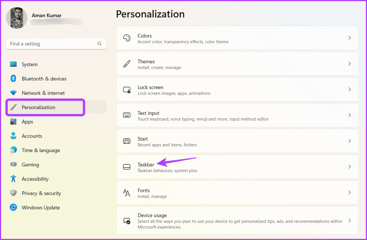 Personalization أفضل 6 طرق لإصلاح عدم عمل ميزة اختفاء شريط المهام التلقائي في Windows 11