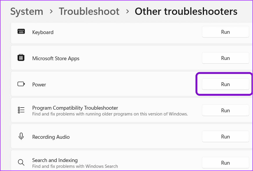 Power-troubleshooter-1 5 طرق سريعة للإصلاح لا يمكن تغيير خطة الطاقة في Windows 11