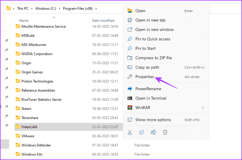 Properties-option-2 أفضل 3 طرق للتحقق من حجم التطبيق على نظام التشغيل Windows 11