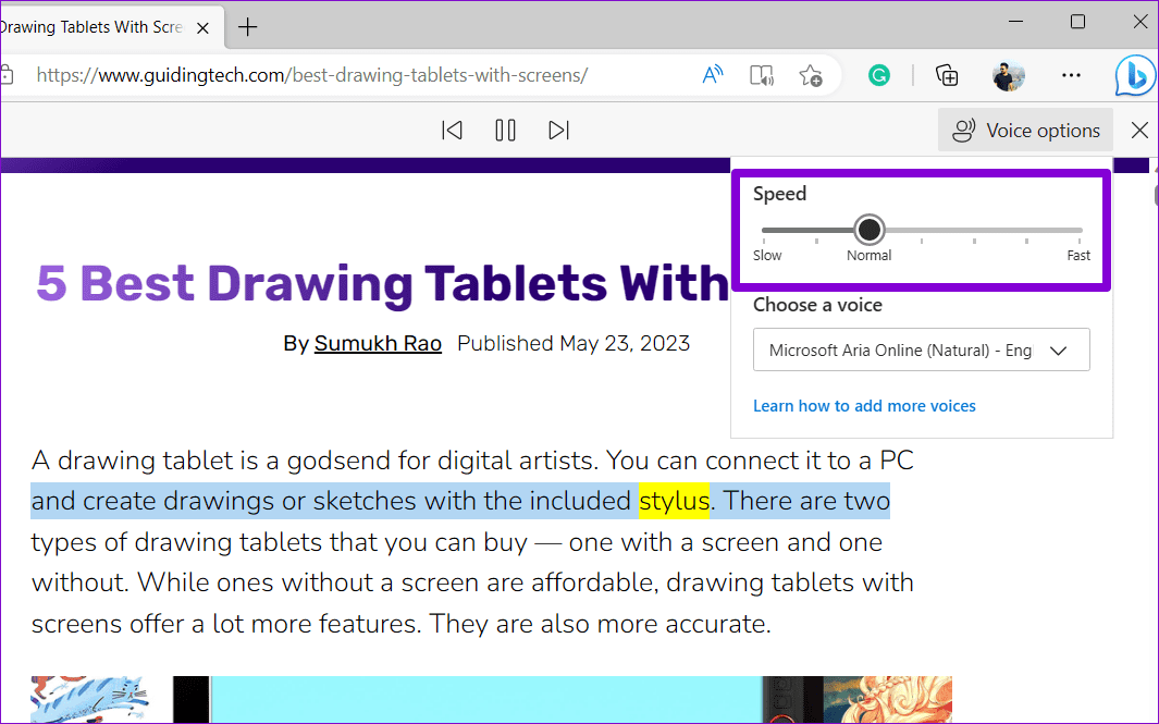 Read-Aloud-Playback-Speed-in-Edge-for-Desktop.jpg كيفية استخدام ميزة القراءة بصوت عالٍ في Microsoft Edge