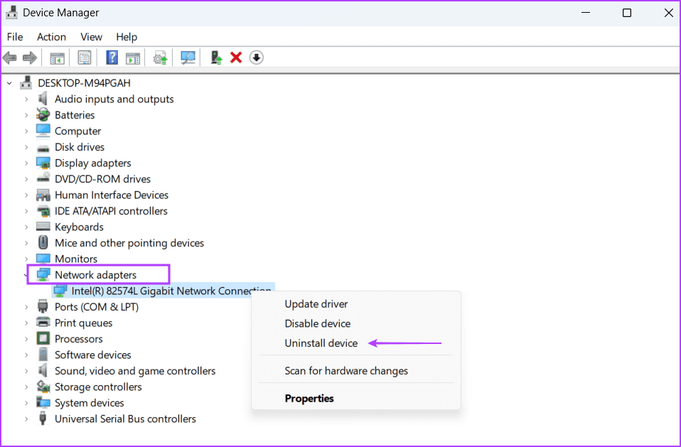 Reinstall-Ethernet-Adapter-2 أفضل 8 طرق لإصلاح خطأ عدم وجود تكوين IP صالح في Ethernet على Windows 11