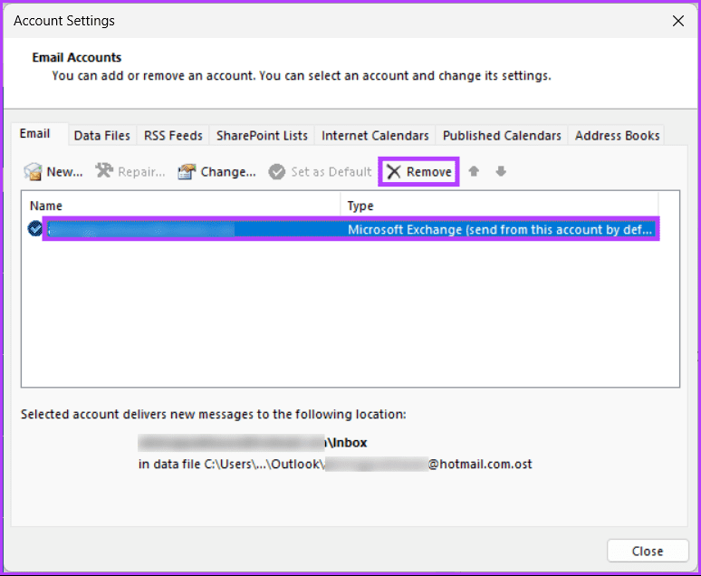 Remove-an-Email-Account-From-Outlook_4 كيفية إزالة حساب بريد إلكتروني من Outlook