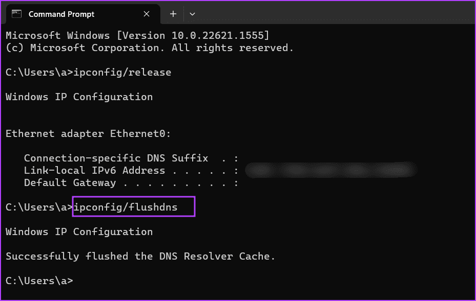 Renew-DHCP-Lease-3-1 أفضل 8 طرق لإصلاح خطأ عدم وجود تكوين IP صالح في Ethernet على Windows 11