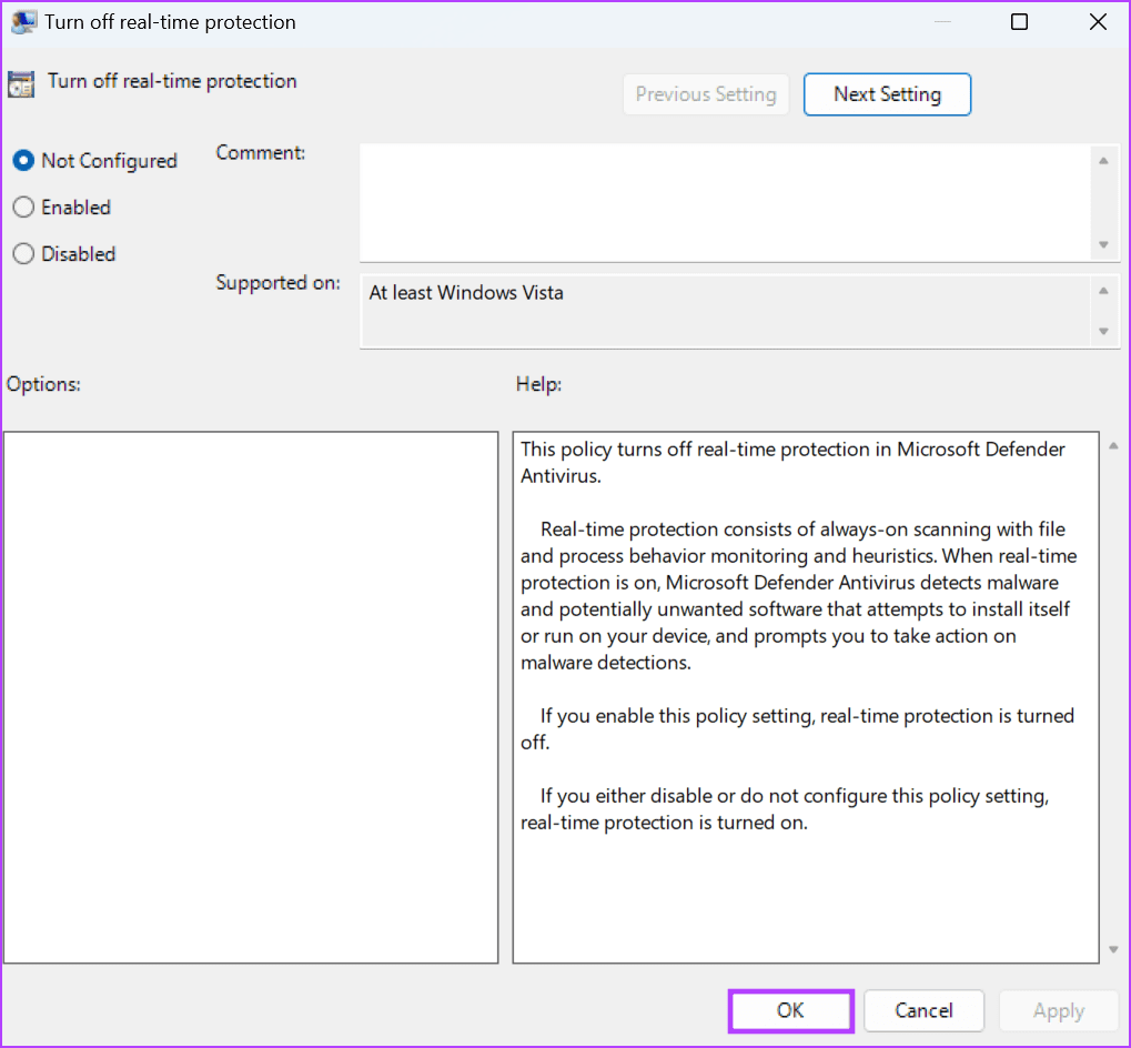 Reset-Group-Policy-Editor-Properties-7 أفضل 6 طرق لإصلاح خطأ هذا الإعداد تتم إدارته بواسطة المسؤول على Windows 11