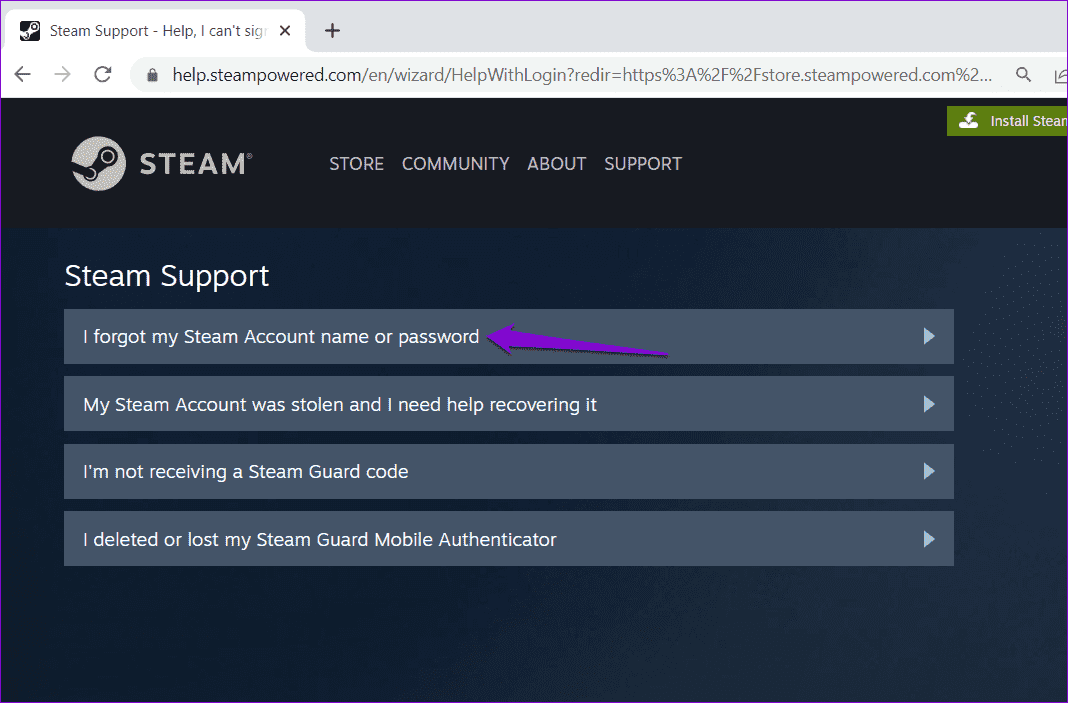 Reset-Steam-Password أفضل 7 طرق لإصلاح ظهور رمز خطأ تسجيل الدخول E84 في Steam على Windows