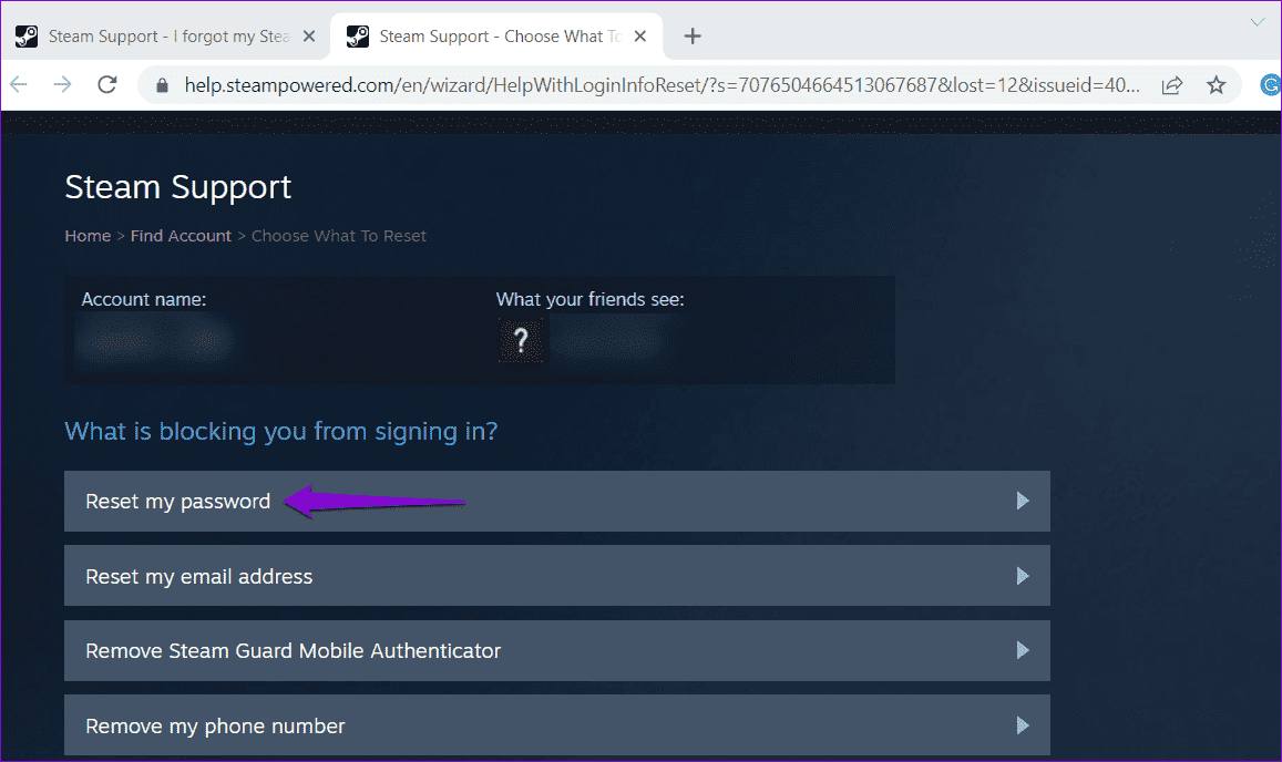 Reset-Your-Steam-Password أفضل 7 طرق لإصلاح ظهور رمز خطأ تسجيل الدخول E84 في Steam على Windows