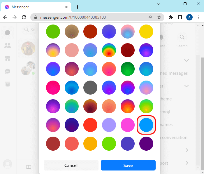 Reverting-the-Theme-to-the-Default-Setting-on-Desktop-4 كيفية إزالة سمة افتراضية في Messenger