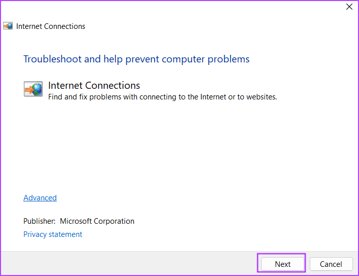 Run-Network-Troubleshooter-2 أفضل 8 طرق لإصلاح خطأ عدم وجود تكوين IP صالح في Ethernet على Windows 11