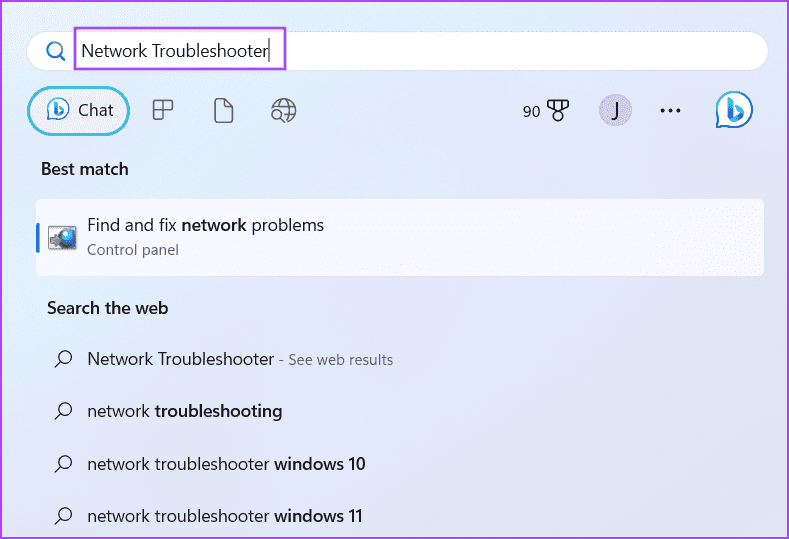 Run-Network-Troubleshooter أفضل 8 طرق لإصلاح خطأ عدم وجود تكوين IP صالح في Ethernet على Windows 11