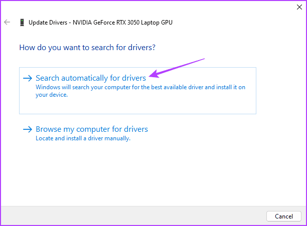 Search-automatically-for-drivers-4 أفضل 5 طرق لإصلاح تعطل Resident Evil 4 Remake على Windows 11