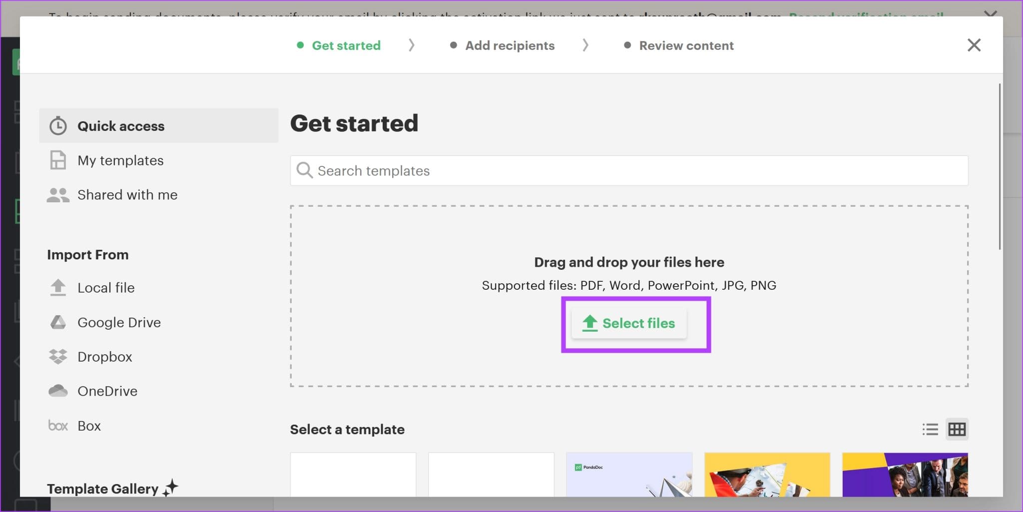 Select-Files-1-2048x1025-1 4 طرق لإضافة توقيع رقمي أو توقيع إلكتروني مجانًا