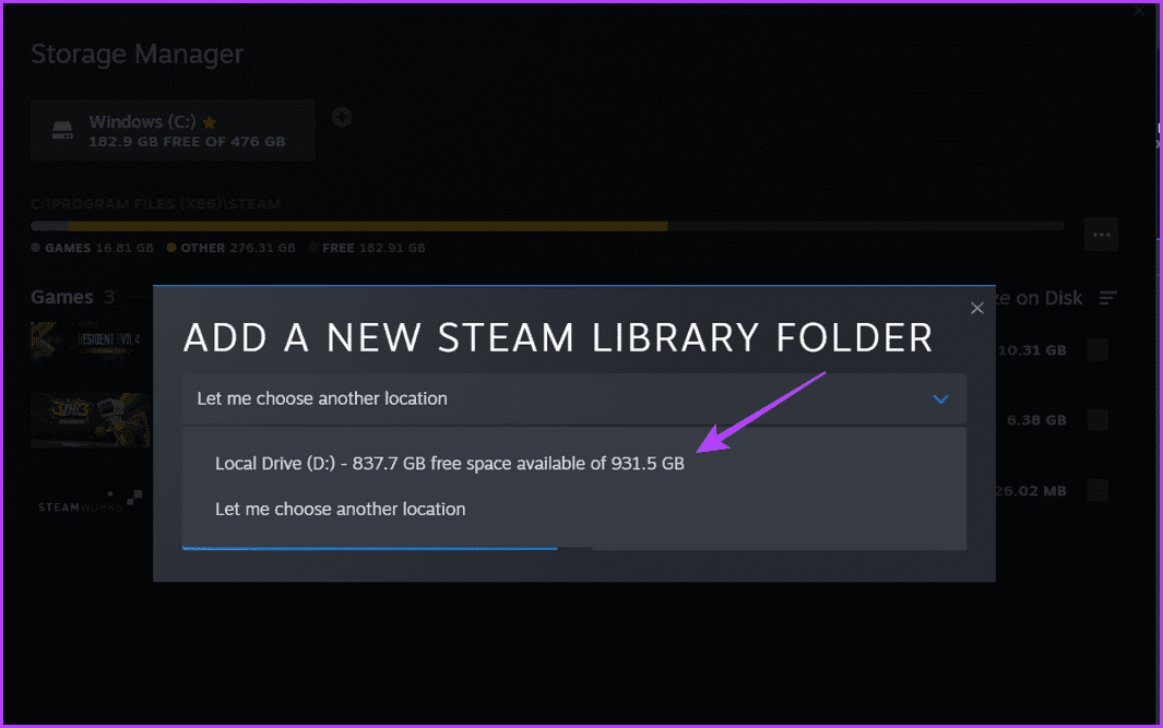 Select-drive ما هو برنامج مدير تخزين Steam وكيفية استخدامه
