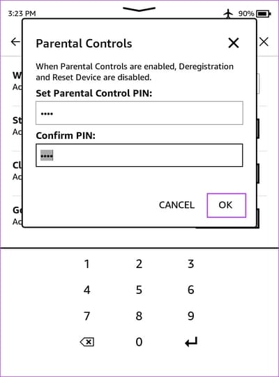 Set-Pin كيفية ضبط وإدارة المراقبة الأبوية على جهاز Kindle