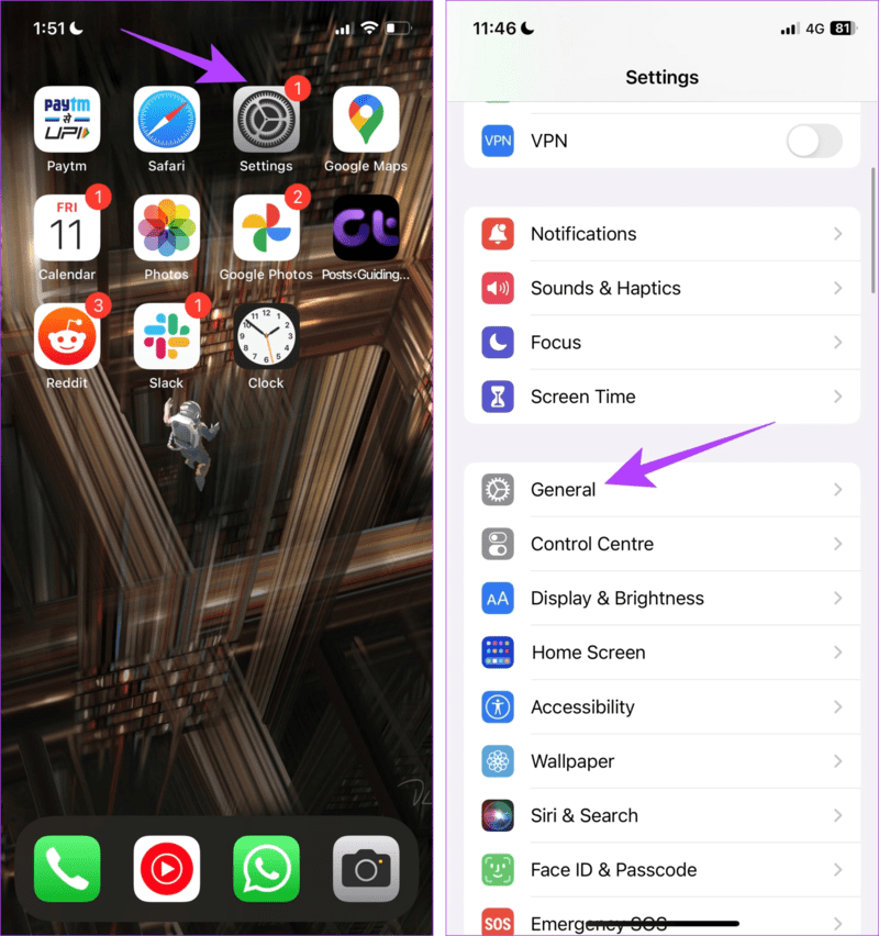 Settings-and-General 9 طرق لإصلاح تأخير شاشة قفل iPhone في iOS 16 و iOS 17