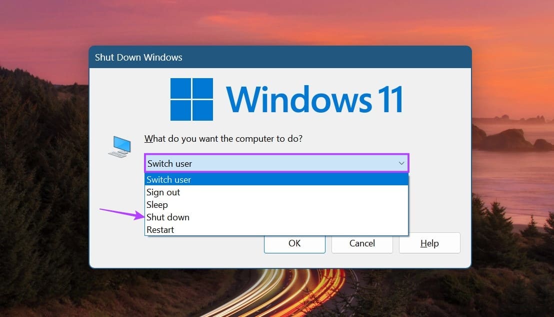 Shut-Down-Windows-11-3 7 طرق سهلة لإيقاف تشغيل Windows 11
