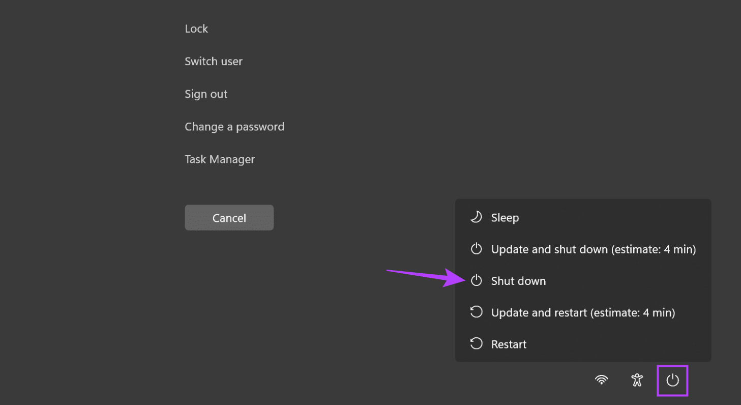 Shut-Down-Windows-11-5 7 طرق سهلة لإيقاف تشغيل Windows 11