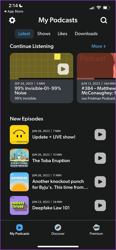 Stitcher2 أفضل 7 تطبيقات Podcasts لـ iPhone في عام 2025