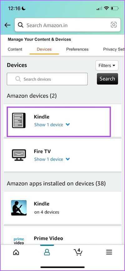 Tap-on-Kindle كيفية تغيير حساب Amazon على Kindle