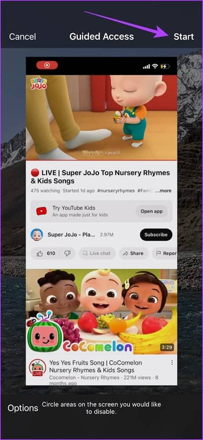 Tap-on-Start-1 كيفية استخدام الوصول الموجه Guided Access على iPhone و iPad