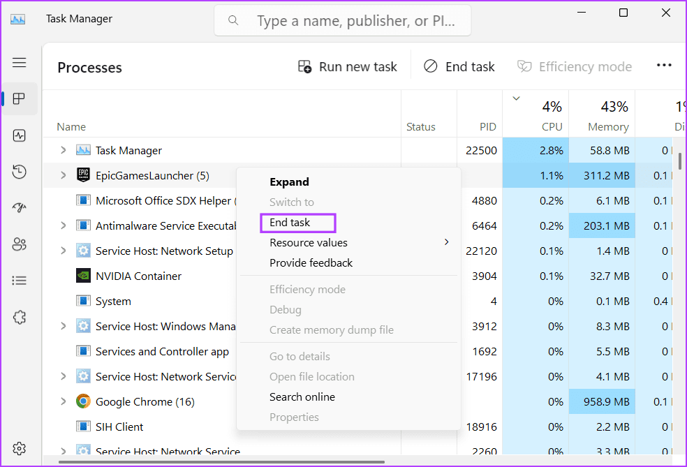 Terminate-the-Game-Launcher-and-Restart أفضل 7 طرق لإصلاح خطأ مطلوب GPU المتوافق مع D3D11 لتشغيل خطأ المحرك على Windows 11